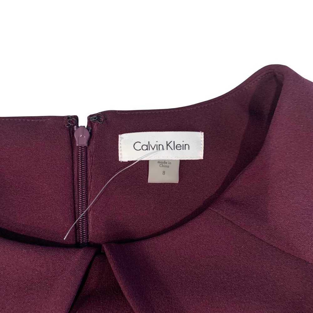Calvin Klein Burgundy Cold Shoulder Sheath Dress New w/ Tags Women's Size 8 - Picture 4 of 16